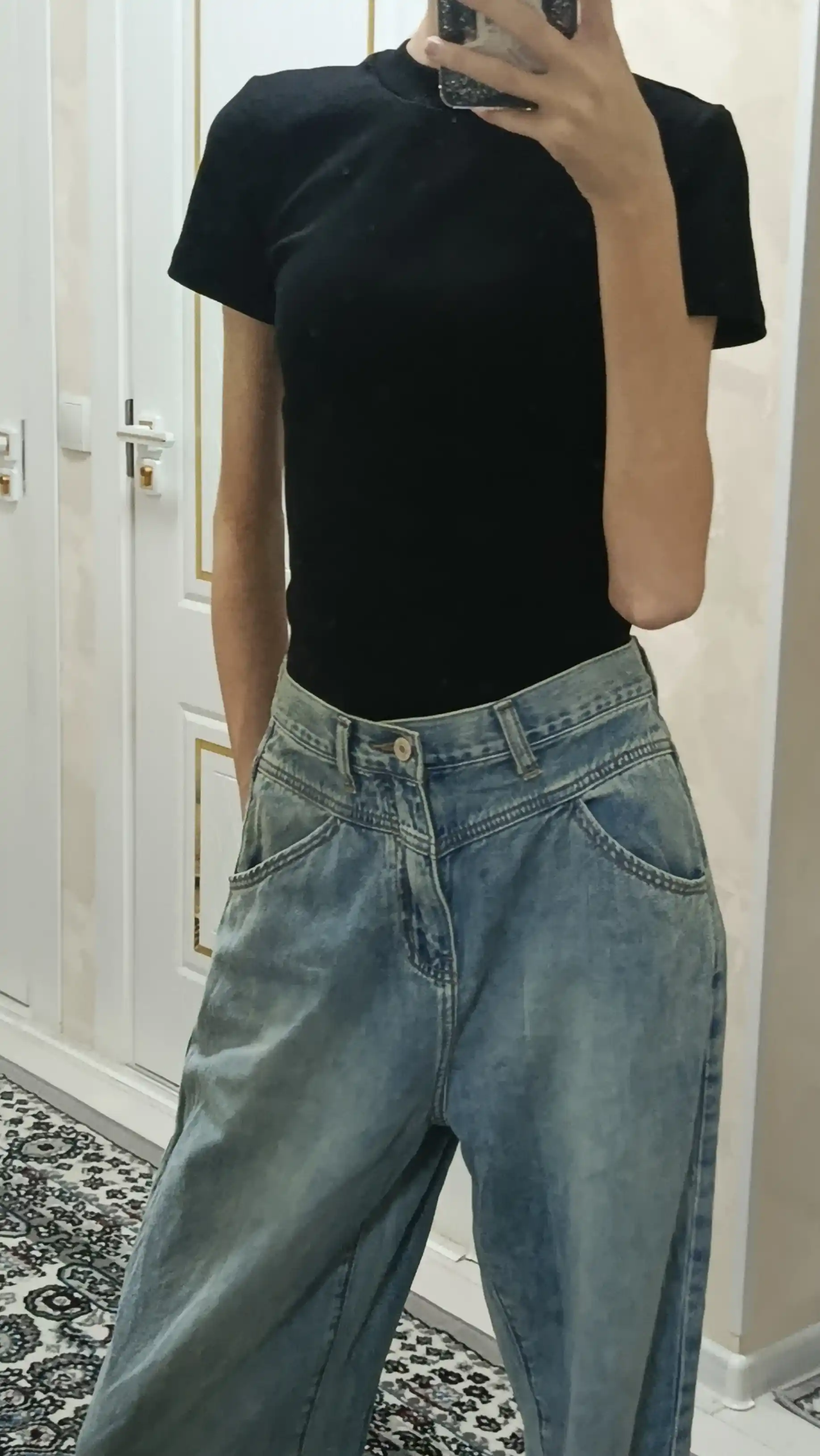 Ayollar baggy jinsi oversize Y2K, keng jinsi baland bel, moda keng shim paxta