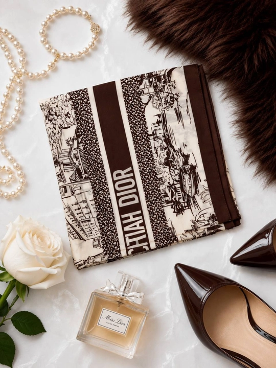 Платок Dior, женский платок, шелковый платок, синий платок, модный платок, люкс шарф - 