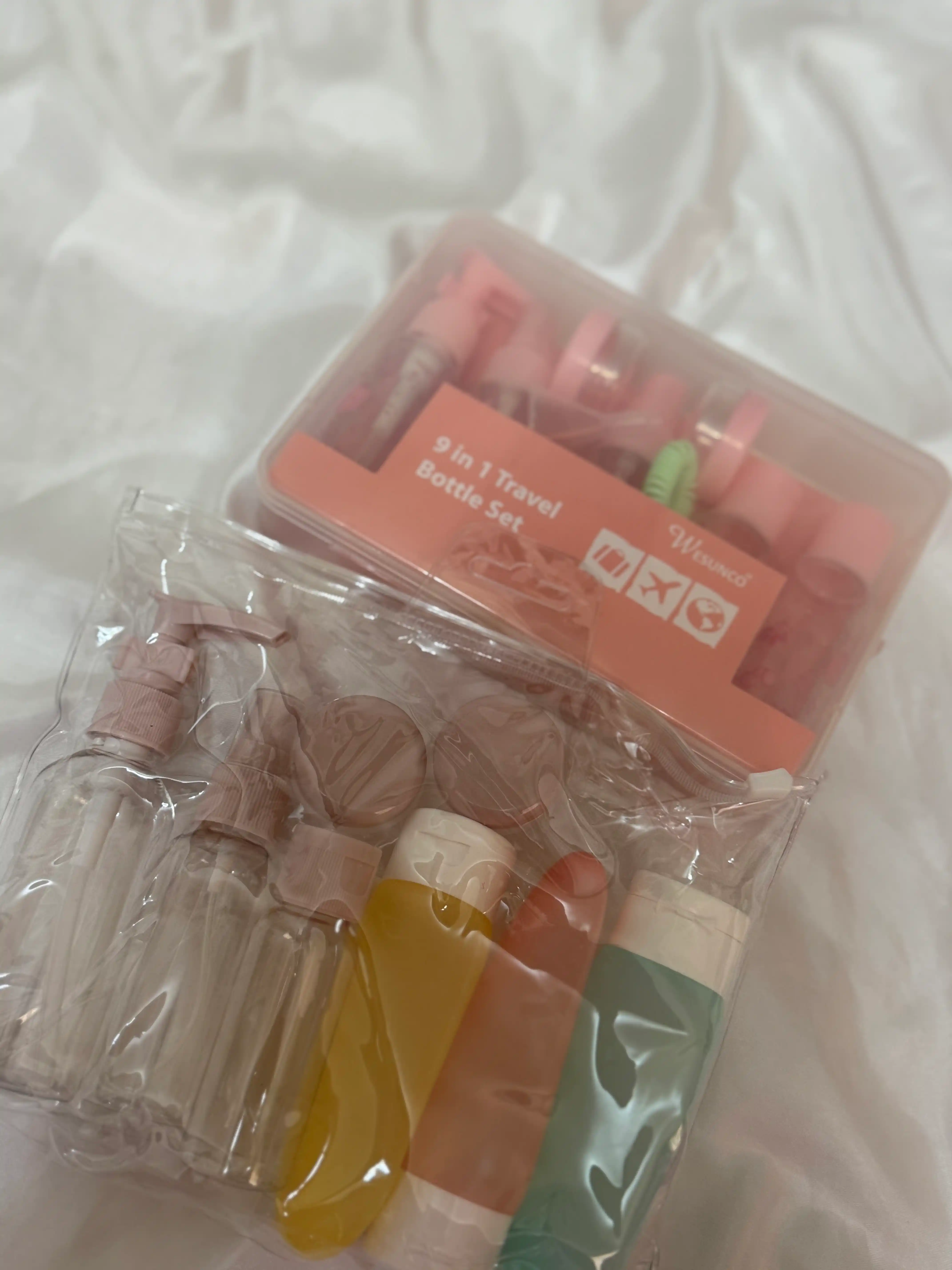 Kosmetik flakonlar va sayohat konteynerlarini qadoqlash, flakonchalarning yo‘l to‘plami