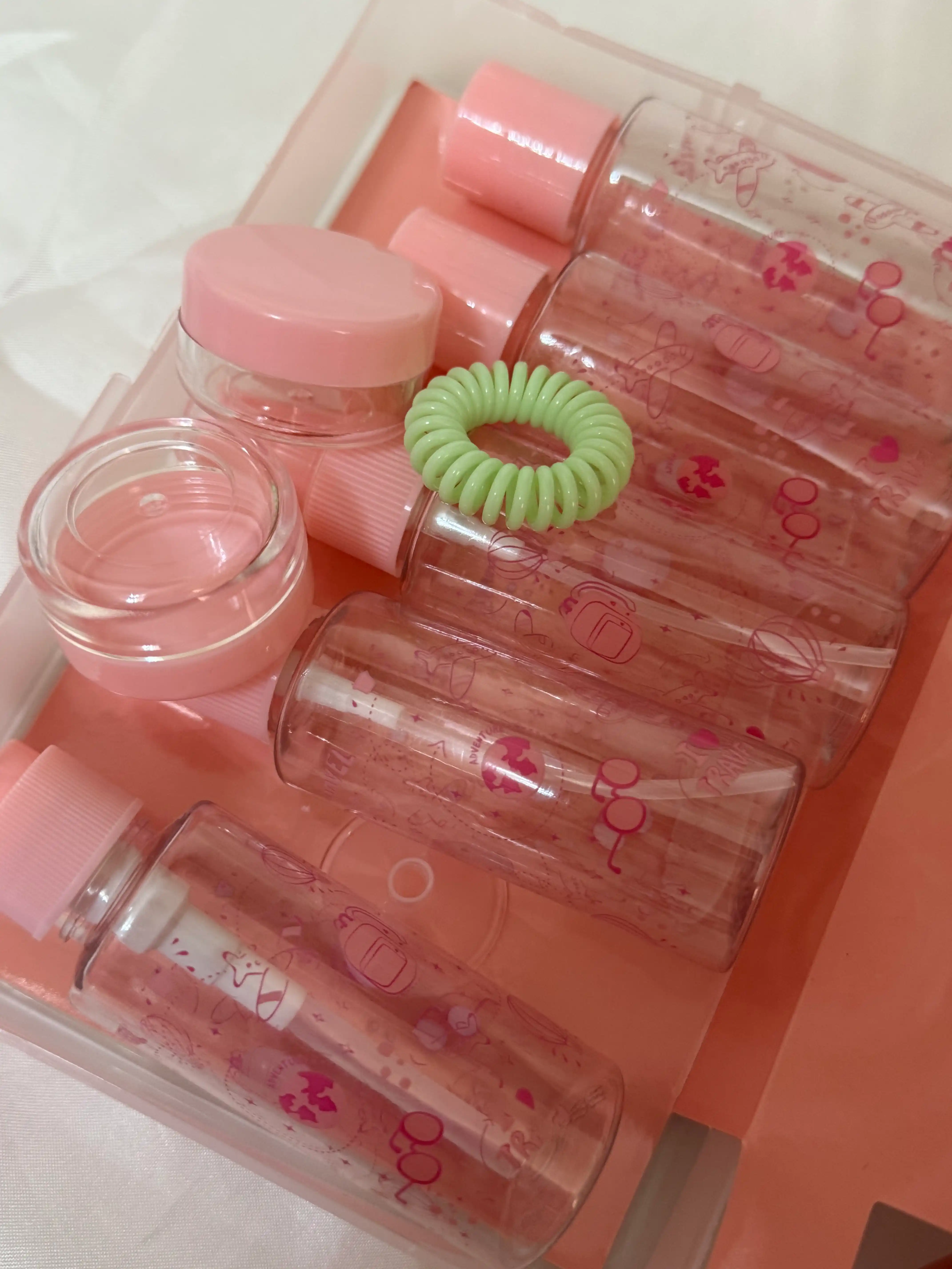 Kosmetik flakonlar va sayohat konteynerlarini qadoqlash, flakonchalarning yo‘l to‘plami