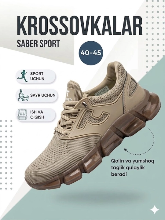 Erkaklar uchun krossovkalar, Tods 7Saber, zamonaviy uyg'unlashuv bilan. O'lcham 40-45