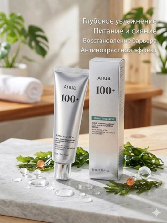 Yuz uchun namlovchi va yoshartiruvchi krem Anua PDRN Hyaluronic Acid 100, 60 ml