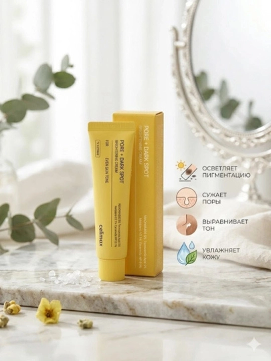 Осветляющий крем Celimax: крем, сужающий поры и осветляющий недостатки кожи - 