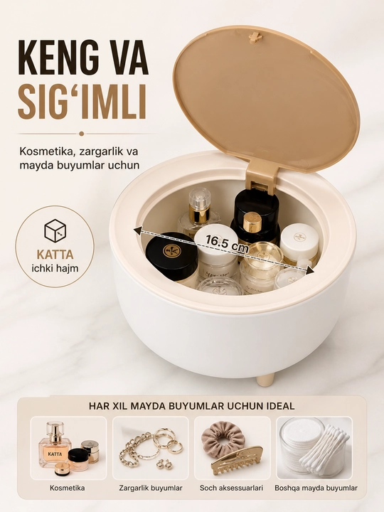 Mini axlat qutisi oyoqli, push qopqoqli zamonaviy chiqindi qutisi, hammom va oshxona uchun - 
