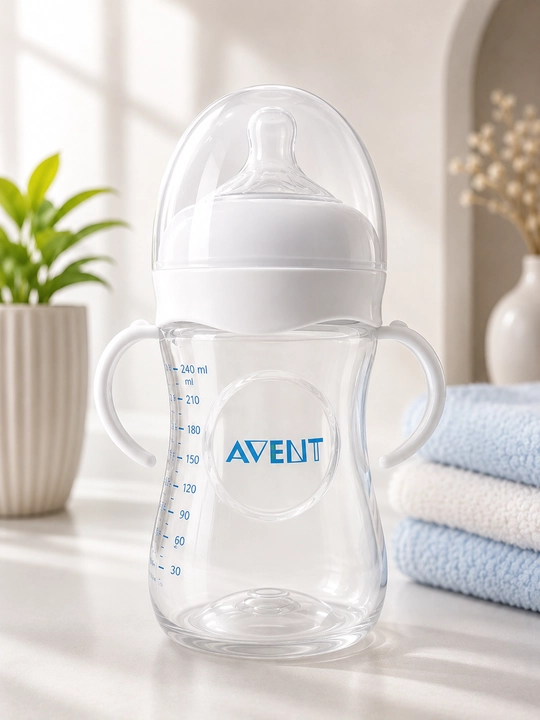 AVEAT bolalar uchun silikon nipelli tutqichli ichimlik butilkasi 330 ml (6+ oy) - 