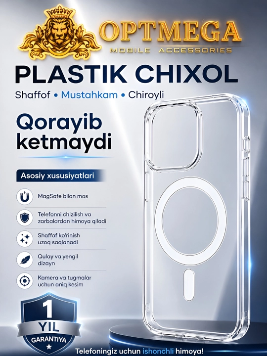 IPhone XR, X, XS, XS Max, 11,12,13,14,15,16,17 Pro, Pro Max, uchun g'ilof, chexol