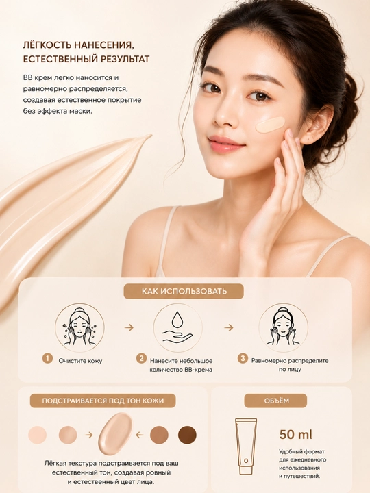 Crome BB Premium Collagen - Mukammal tus va namlanish uchun kollagenli BB-krem