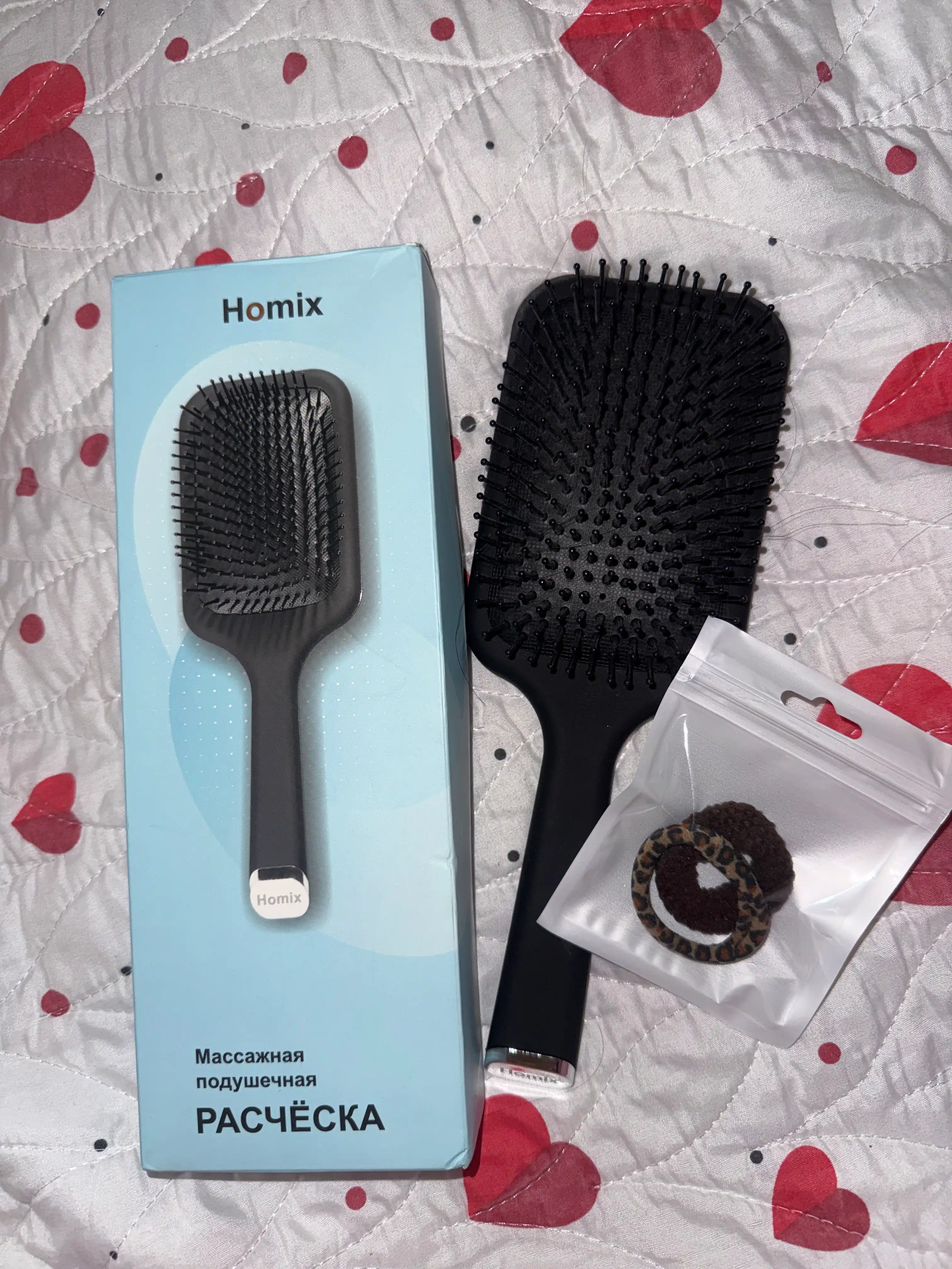 Расческа для волос Homix, массажная, мягкая, антистатическая