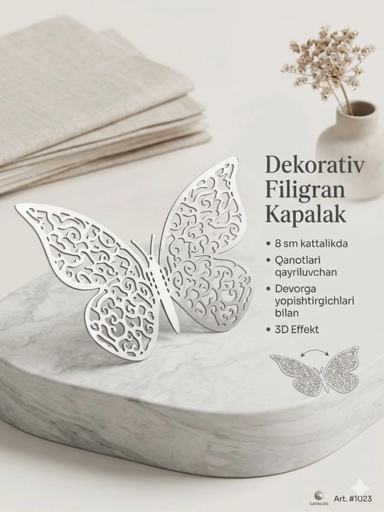 Dekorativ kapalaklar, xona, ko`zgu va derazalarni bezatish uchun - 