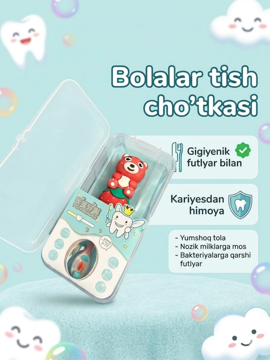 Chaqaloqlar parvarishi uchun to`plam, tish cho`tkalar, beshikto`y va sarpo uchun sovg`a
