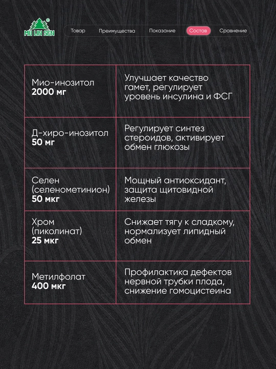 Инозитол 2000 мг ФОЛИНОЗИН, витамины при поликистозе и планирования беременности, 20 саше