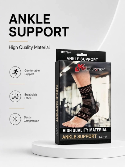 Профессиональный Ankle Support KV7707 — удобный бандаж для защиты и поддержки голеностопа — SCATO-SUPPORT005-КОРИЧН-M