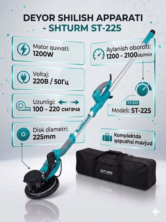Devor va shiftlarni silliqlash mashinasi SHTURM ST225 - 
