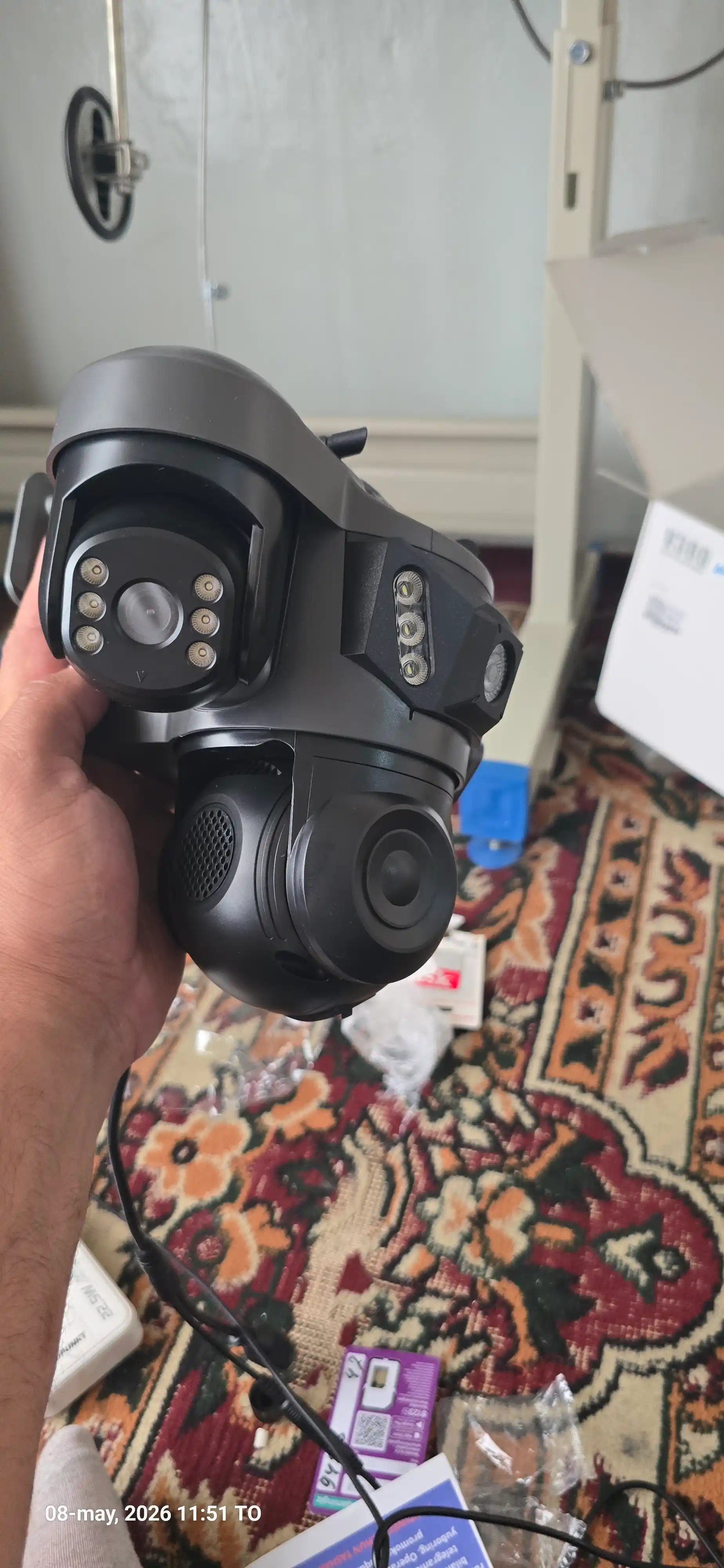 4G sim kartali Kamera,  3 Linzali, xavfsizlik kamera, Smart PTZ Camera, V380 PRO