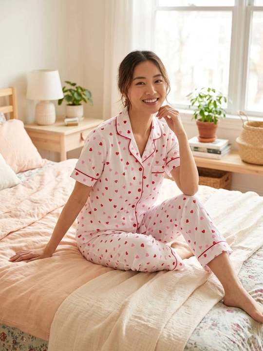 Muslin matosidan tikilgan 3 tasi 1 da yozgi pijama