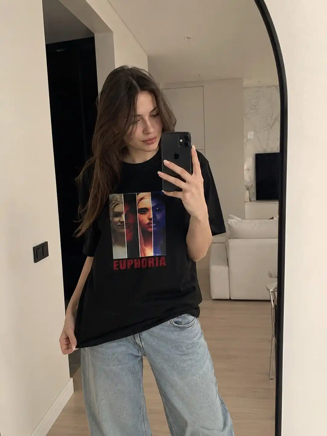 Футболка женская, oversize, хлопок, базовая, спортивная, однотонная