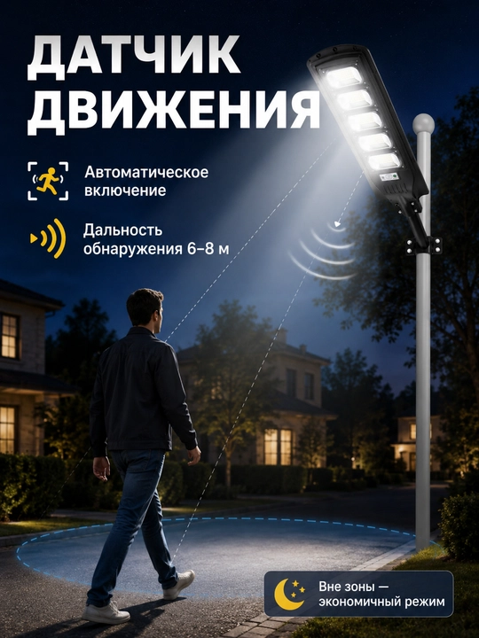 Solar ko‘cha chiroqi 150/200/250W IP67 harakat datchigi pultli ikki qator LED
