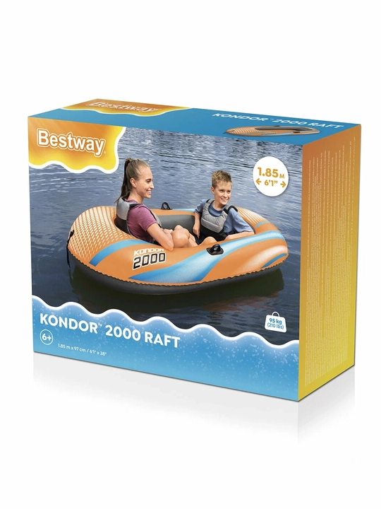 Надувные лодки Bestway Kondor , Kondor Elite: модели 1000, 2000, 3000 с веслами и насосом