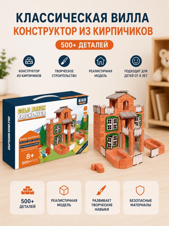 Gold Brick, Bricklayer g‘ishtli konstruktor — 500+ detal