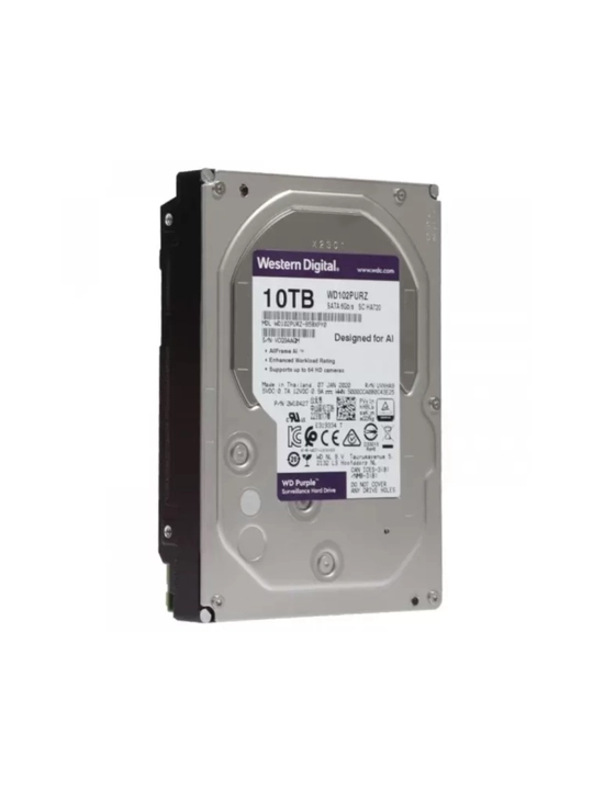 Жёсткий диск HDD - Диск - 10 TB, Western Digital, Purple WD100PURX-78, SATA 3.5". ОРИГИНАЛ - 