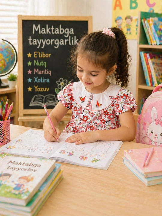 Qizlar uchun yozgi ko'ylak paxta gulli bolalar ko'ylagi 2-6 yosh