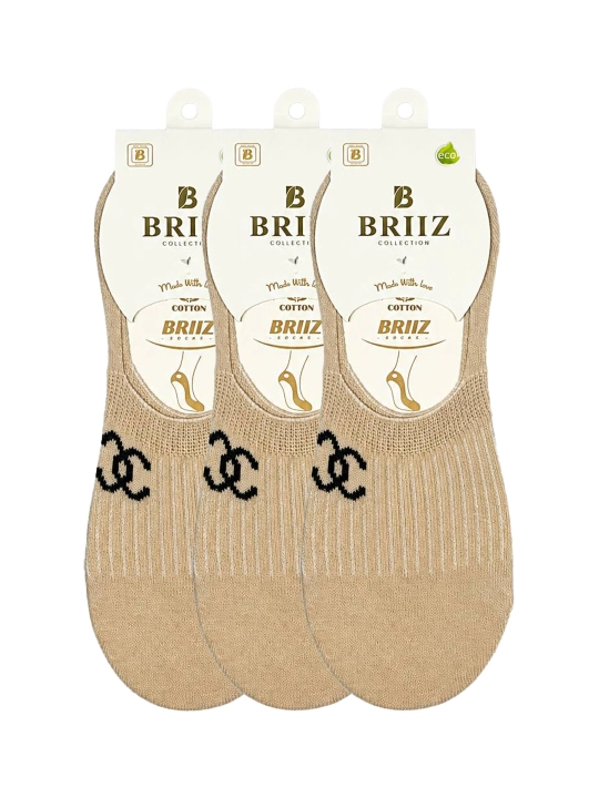 Ayollar uchun qisqa BRIIZ Collection Cotton Socks paypoqlari, oq rang - 