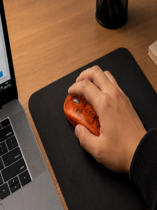 Прозрачная беспроводная мышь, подключение по USB, настройка DPI и удобная работа - 