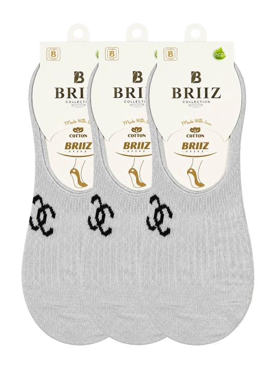 Ayollar uchun qisqa BRIIZ Collection Cotton Socks paypoqlari, oq rang - 