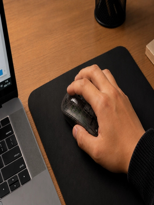 Прозрачная беспроводная мышь, подключение по USB, настройка DPI и удобная работа - 