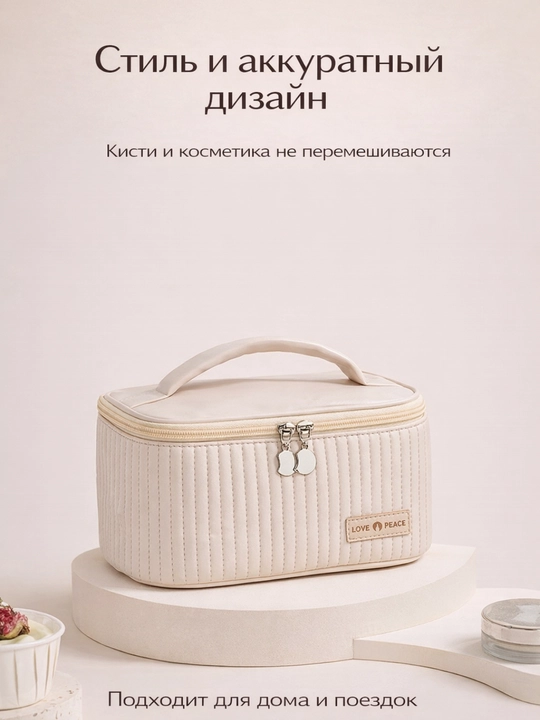 Kosmetichka ayollar uchun, sayohat uchun FORRIS HOME, cho'tka organayzeri, 180° ochiladi