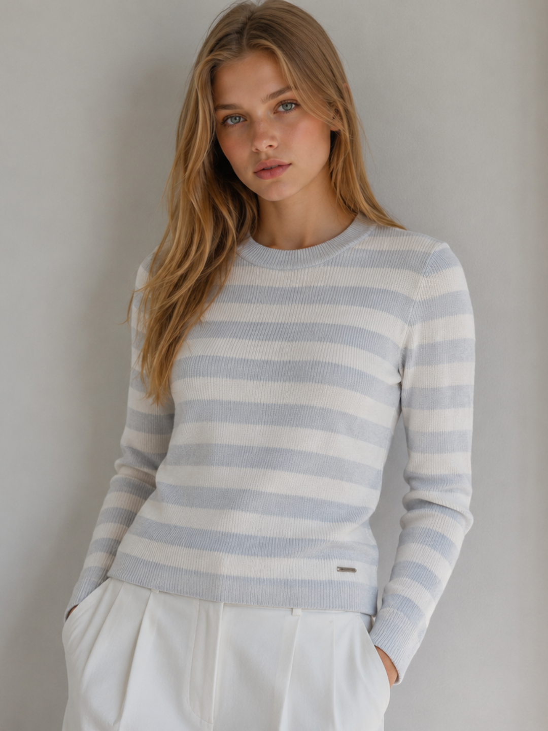 Ayollar jemperi longsliv Stripe Soft - 
