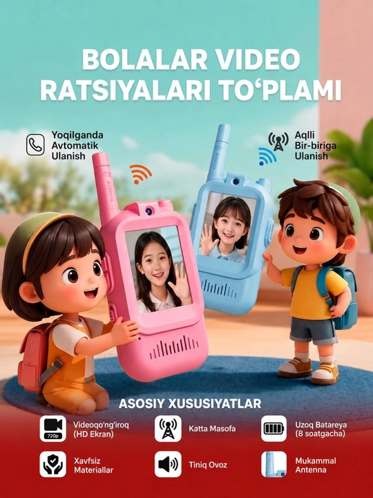 Bolalar uchun video ratsiya to‘plami – Smart video aloqa, 2 dona - 
