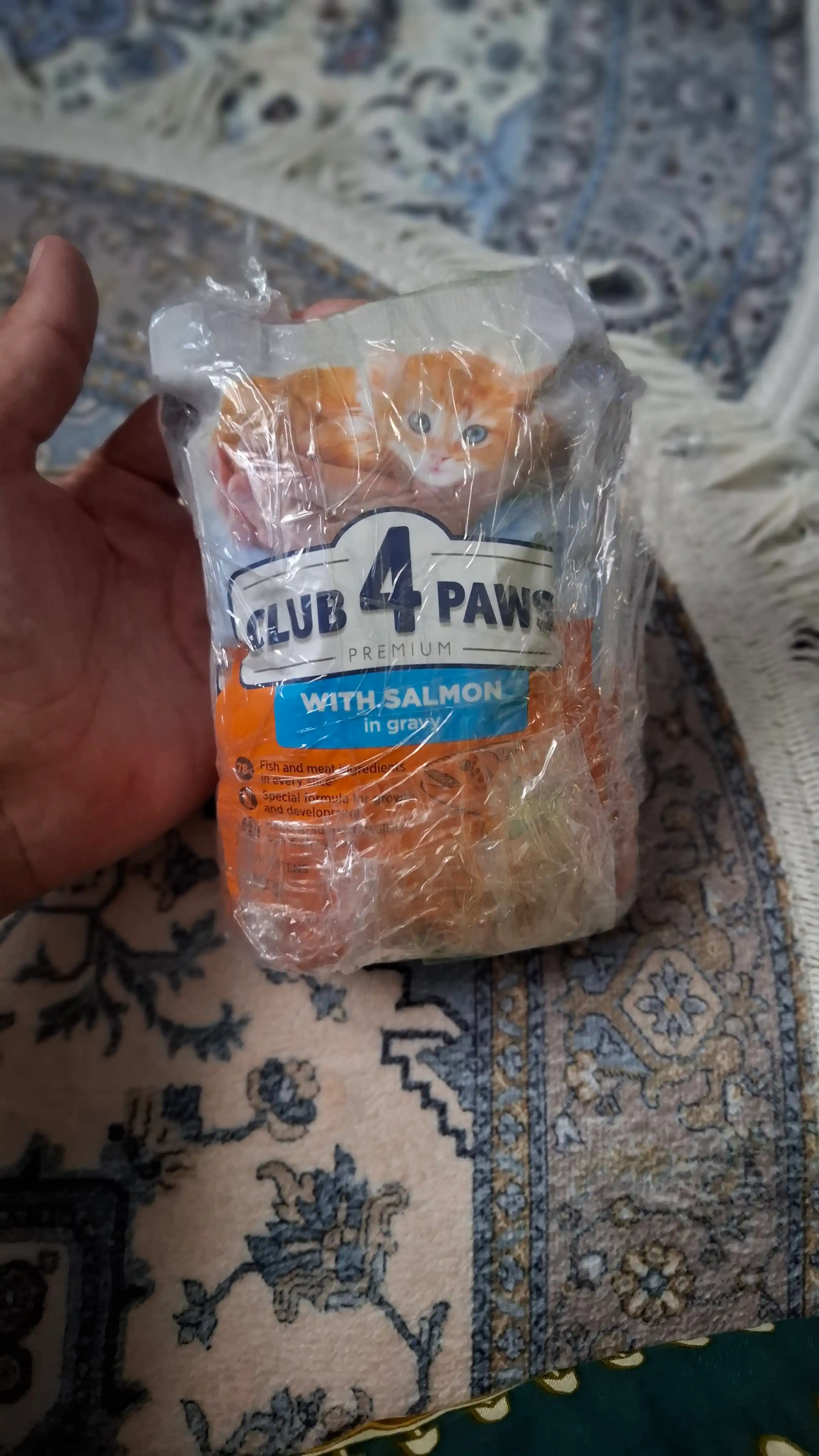Club 4 Paws влажный корм для котят с лососем 80 гр  5 шт