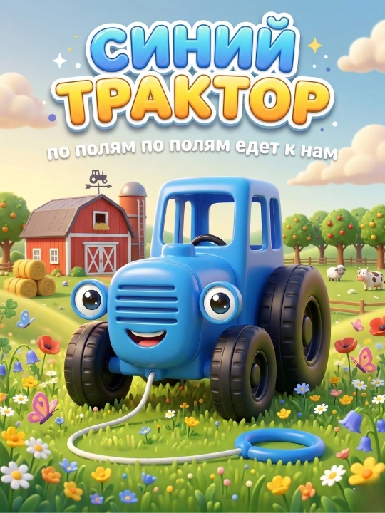 Bolalar mashinasi "Siniy traktor", musiqiy, qiziqarli va mashhur o'yinchoq - 