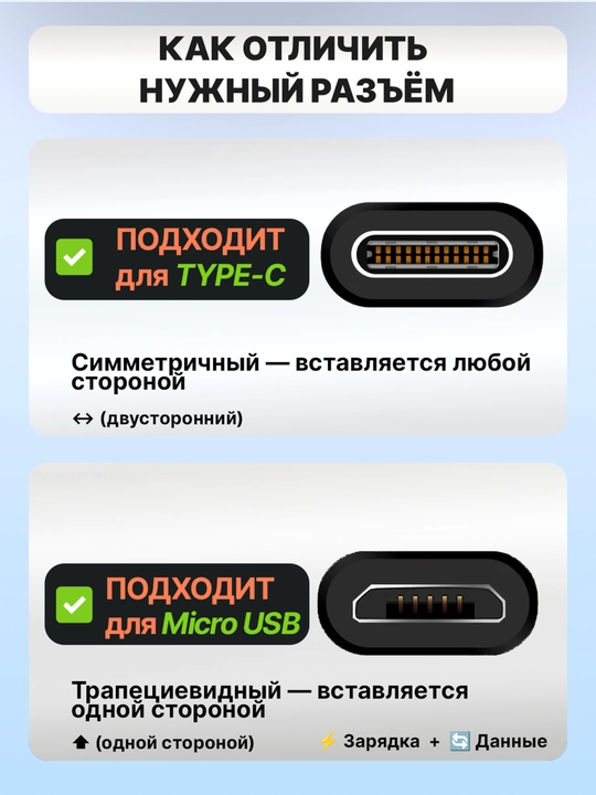 Micro USB Type-C kabel videoregistrator va ma’lumot uzatish uchun