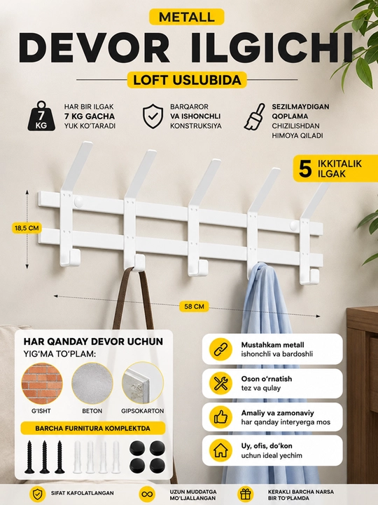 Devorga ilgich "TORONTO 5" LOFT uslubida - 