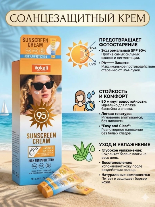 Солнцезащитный крем SPF 85+ / SPF 90+ PA++++ для лица и тела