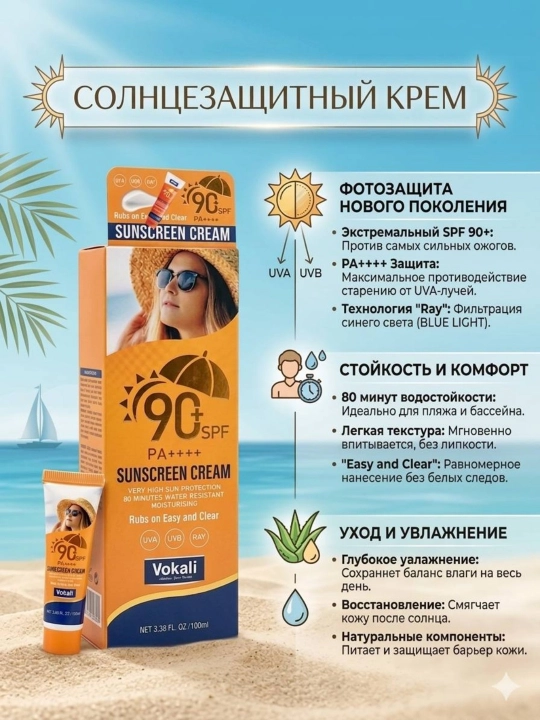 Солнцезащитный крем SPF 85+ / SPF 90+ PA++++ для лица и тела