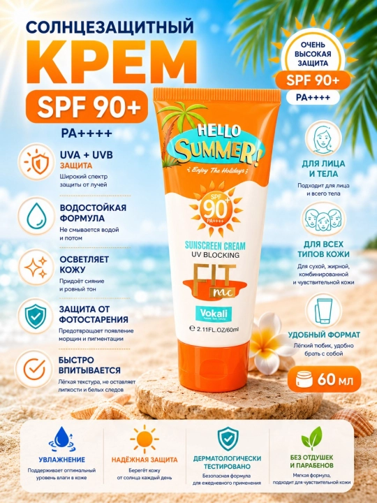 Солнцезащитный крем SPF 85+ / SPF 90+ PA++++ для лица и тела