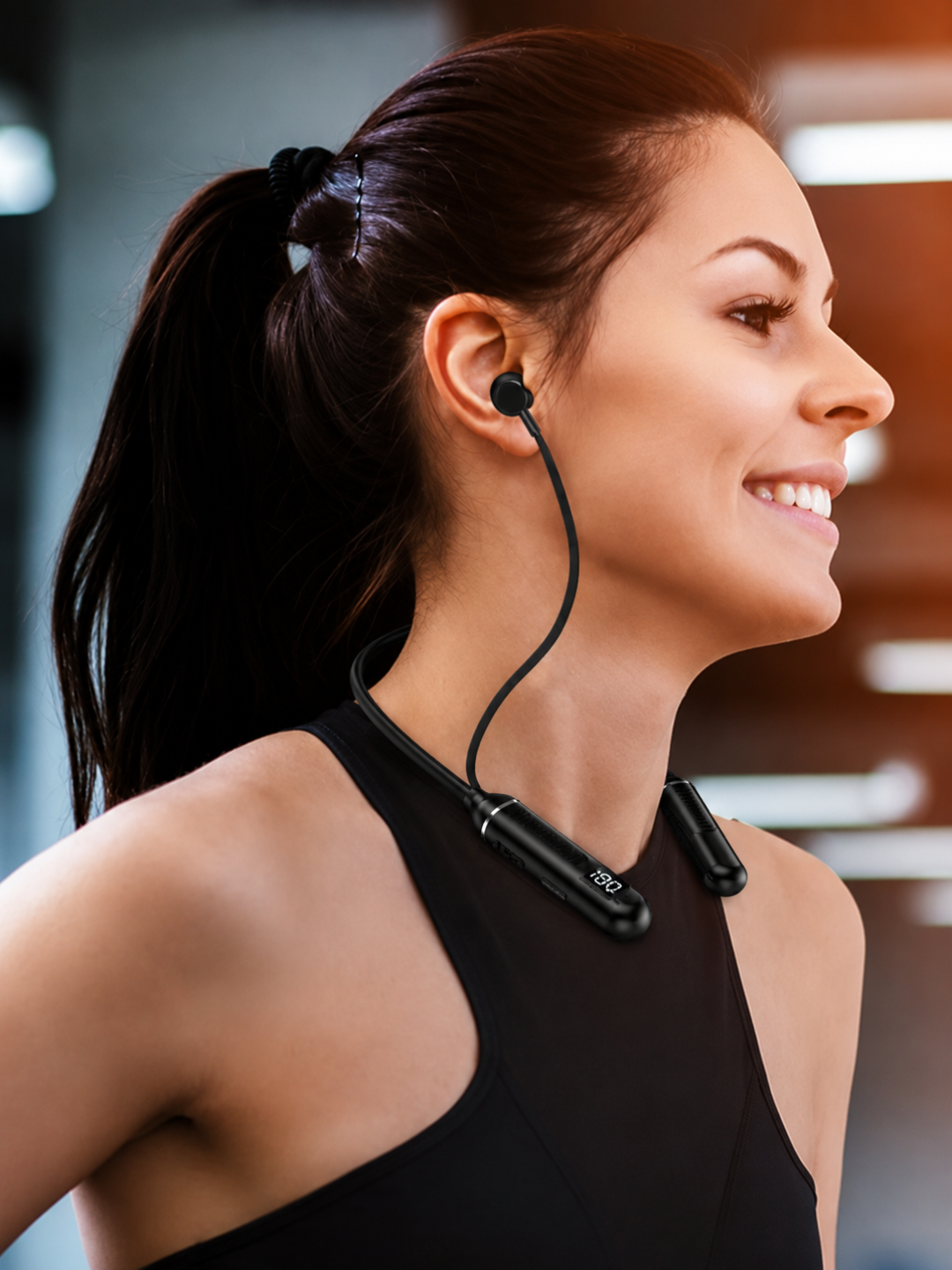 12D simsiz Bluetooth quloqchinlar, ichki kanalli, bo‘yin gardishi bilan