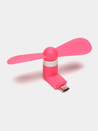 USB мини вентилятор для телефона, портативный, чёрный, с лопастями — KOKO78-MINIUSBFAN-РОЗОВ