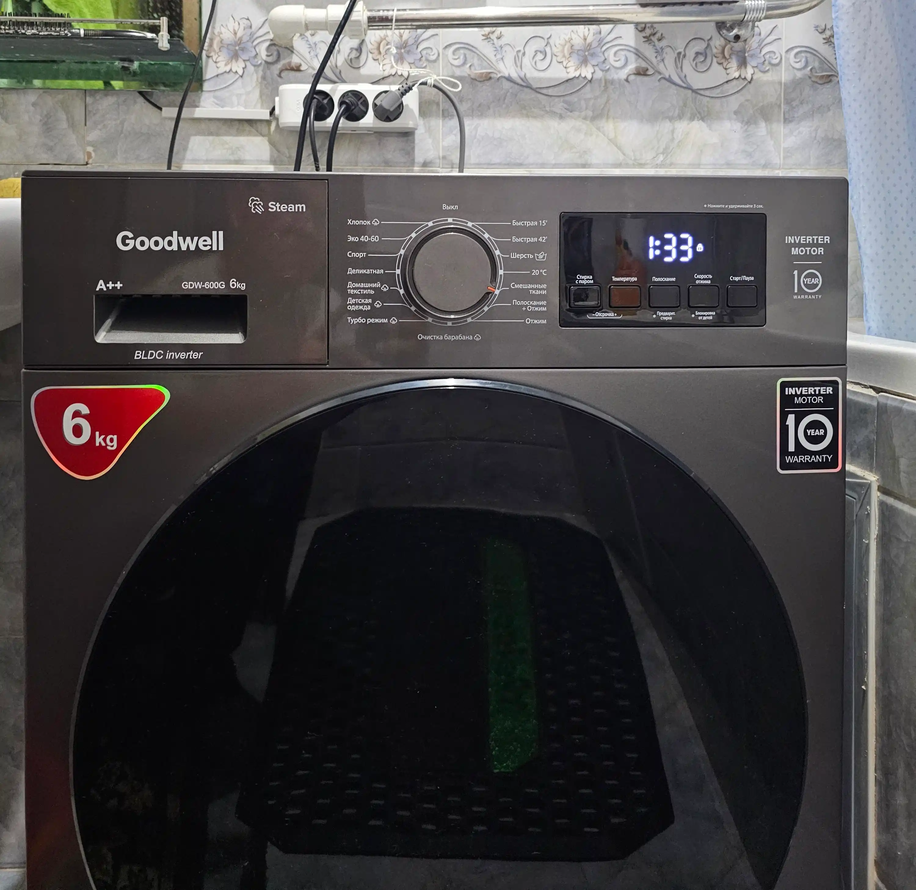 Стиральная машина Goodwell GWM-600G-W, 6 кг, INVERTER, A++, 15 программ