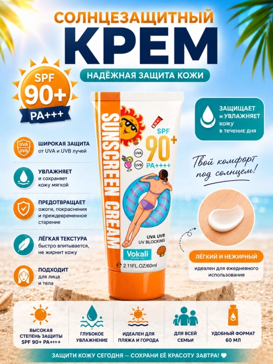 Солнцезащитный крем SPF 85+ / SPF 90+ PA++++ для лица и тела - 