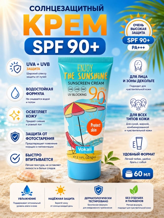 Солнцезащитный крем SPF 85+ / SPF 90+ PA++++ для лица и тела - 