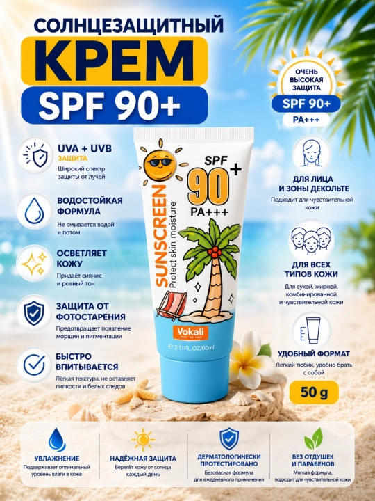 Солнцезащитный крем SPF 85+ / SPF 90+ PA++++ для лица и тела - 