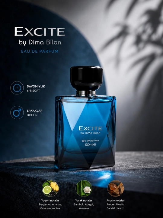 EXCITE Men — tetik va uzoq saqlanuvchi erkaklar parfymi