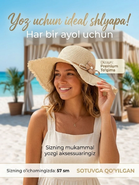 Ayollar yozgi shlyapasi, quyoshdan himoya, yengil bosh kiyim - 