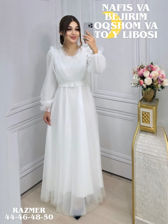 Qizlar va nafosatli ayollar uchun nafis to'y va oqshom liboslari - 