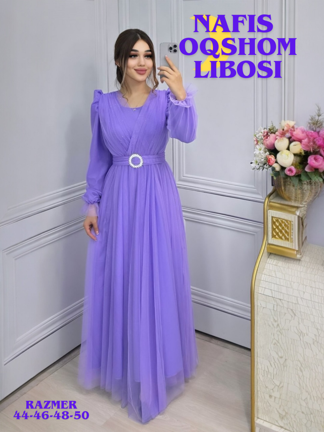Qizlar va nafosatli ayollar uchun nafis to'y va oqshom liboslari - 
