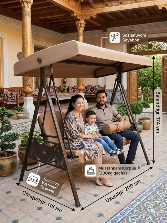 Balkon, uy va hovli uchun arg‘imchoq bolalar arg'imchog'i
